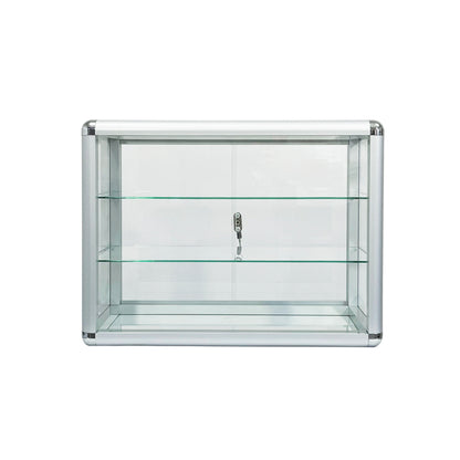 Tempered Glass Counter Top Display Showcase with Sliding Glass Door and Lock,Standard Aluminum Framing with Sliding Glass Door and Lock-display cabinet