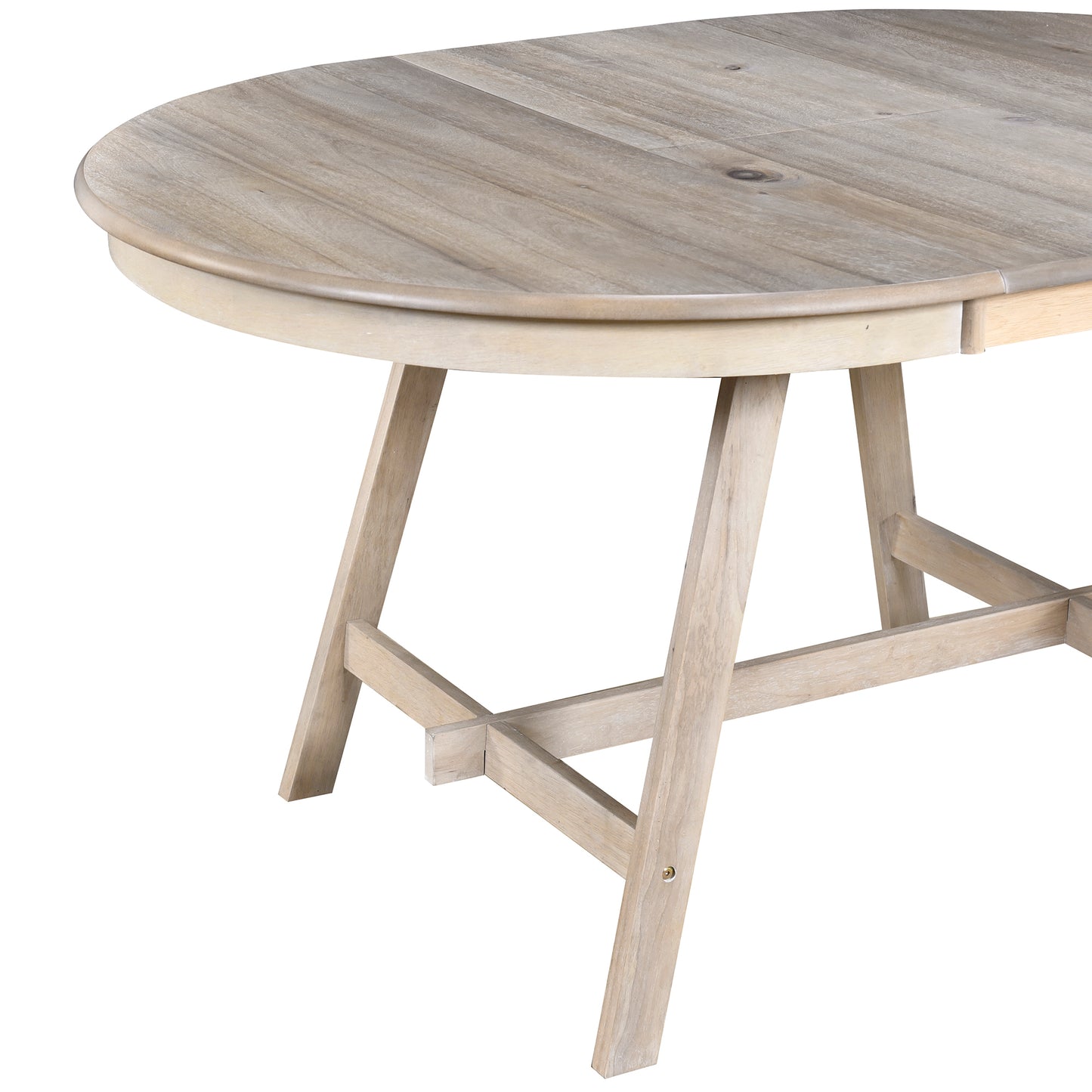 TREXM Wood Dining Table Round Extendable Dining Table for Dining Room (Natural Wood Wash)