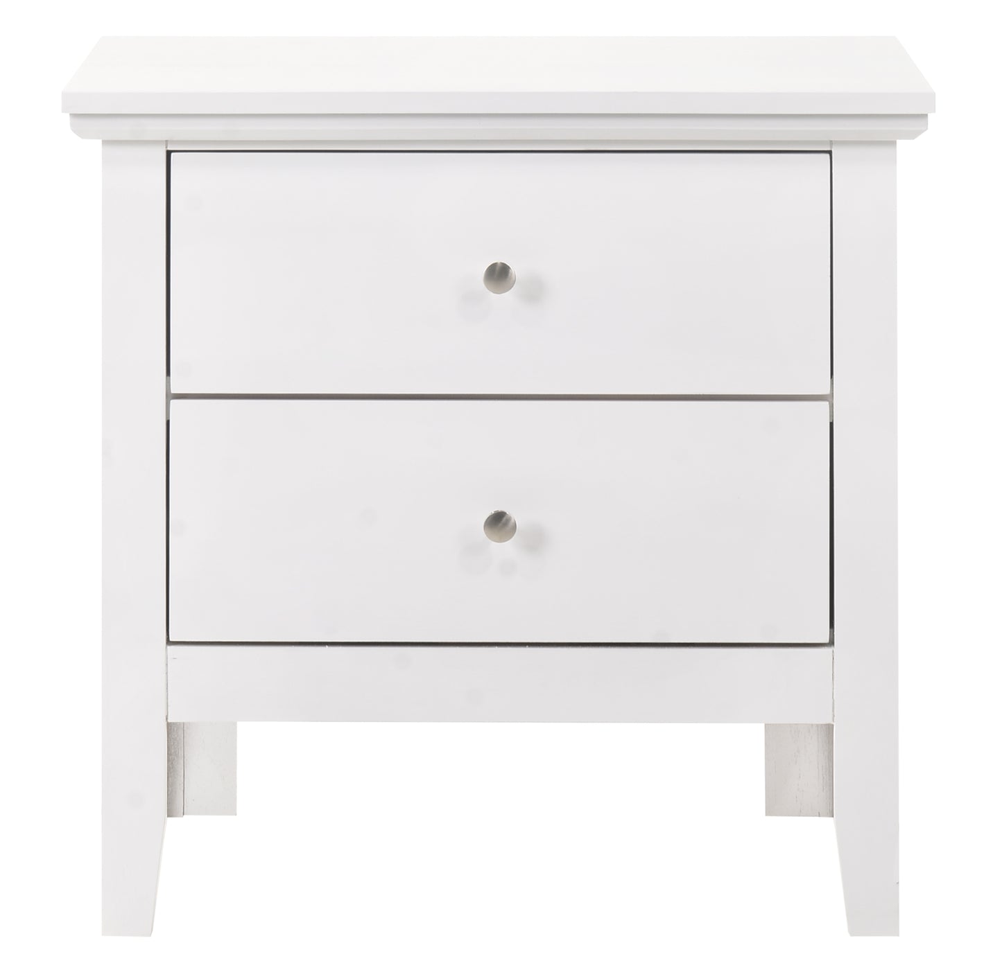 Elegant White Transitional Nightstand