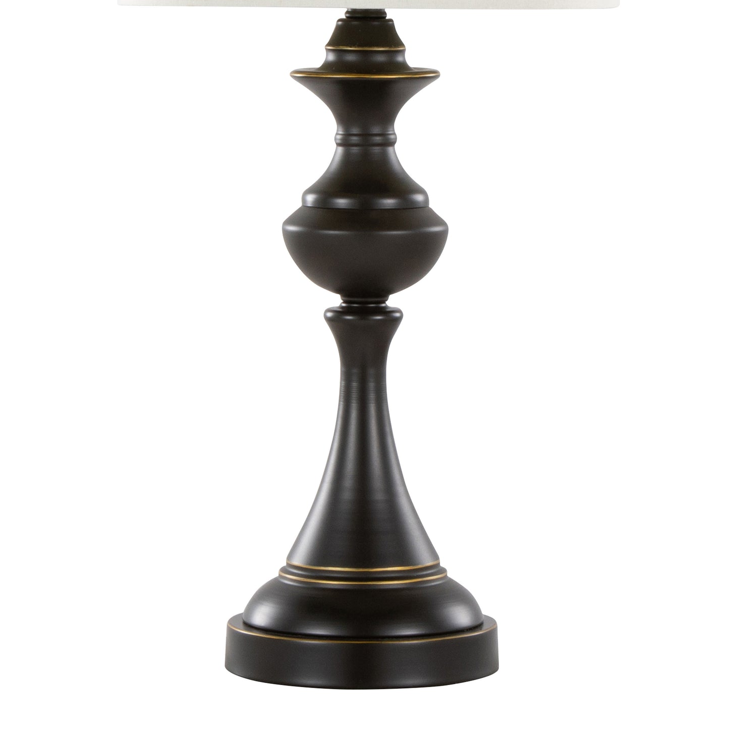 Montgomery 29" Contemporary Metal Table Lamp in Oil Rubbed Bronze with Off-White Linen Shade from Grandview Gallery by LumiSource - Set of 2