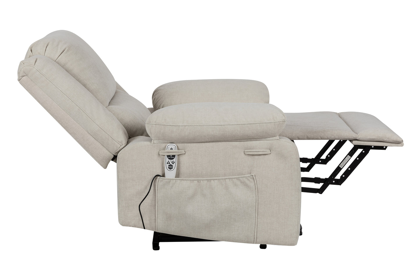 Electric Power Recliner Chair With Massage For Elderly ,Remote Control Multi-function Lifting, Timing, Cushion Heating Chair With Side Pocket Beige