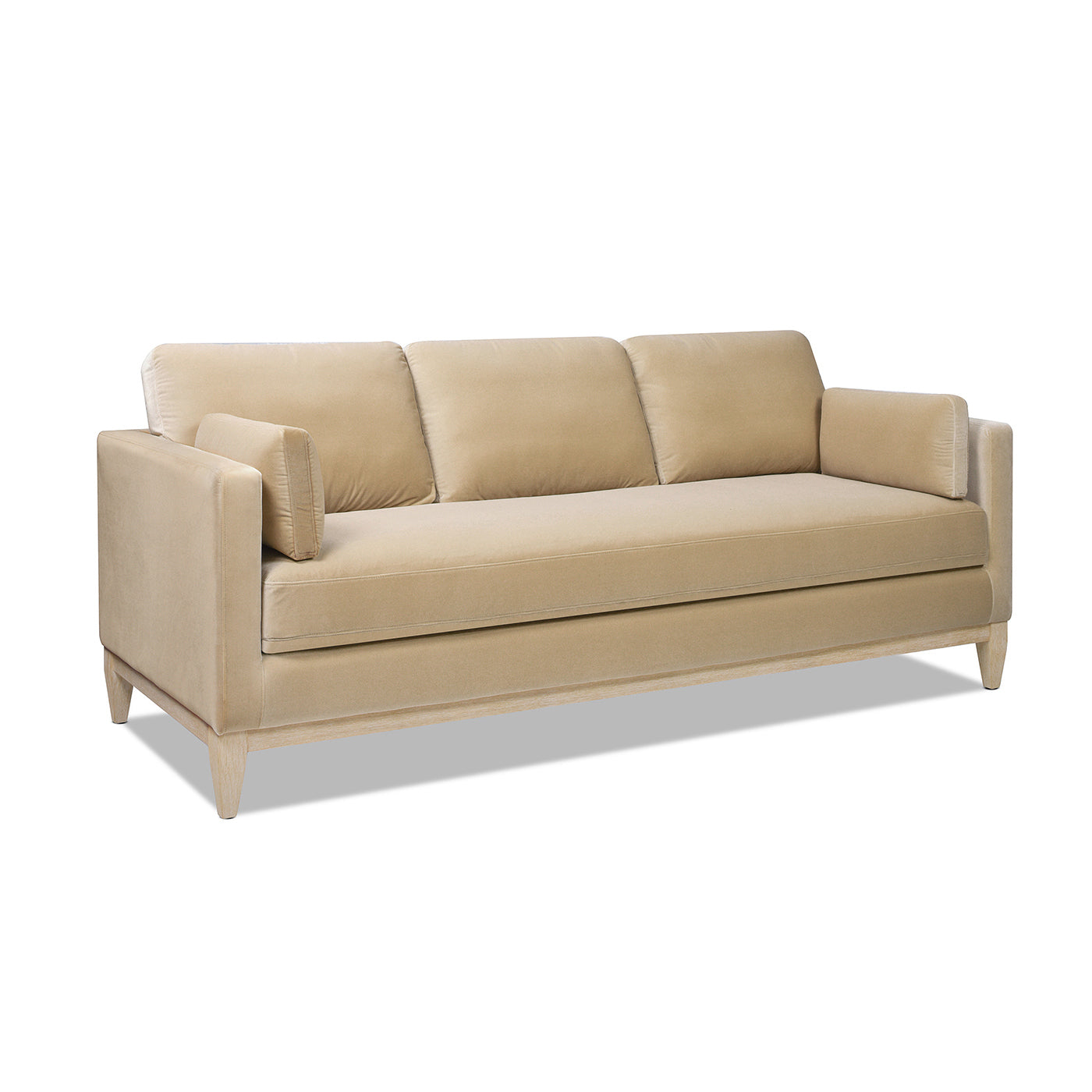 Knox 84" Modern Farmhouse Sofa, Fawn Brown Performance Velvet