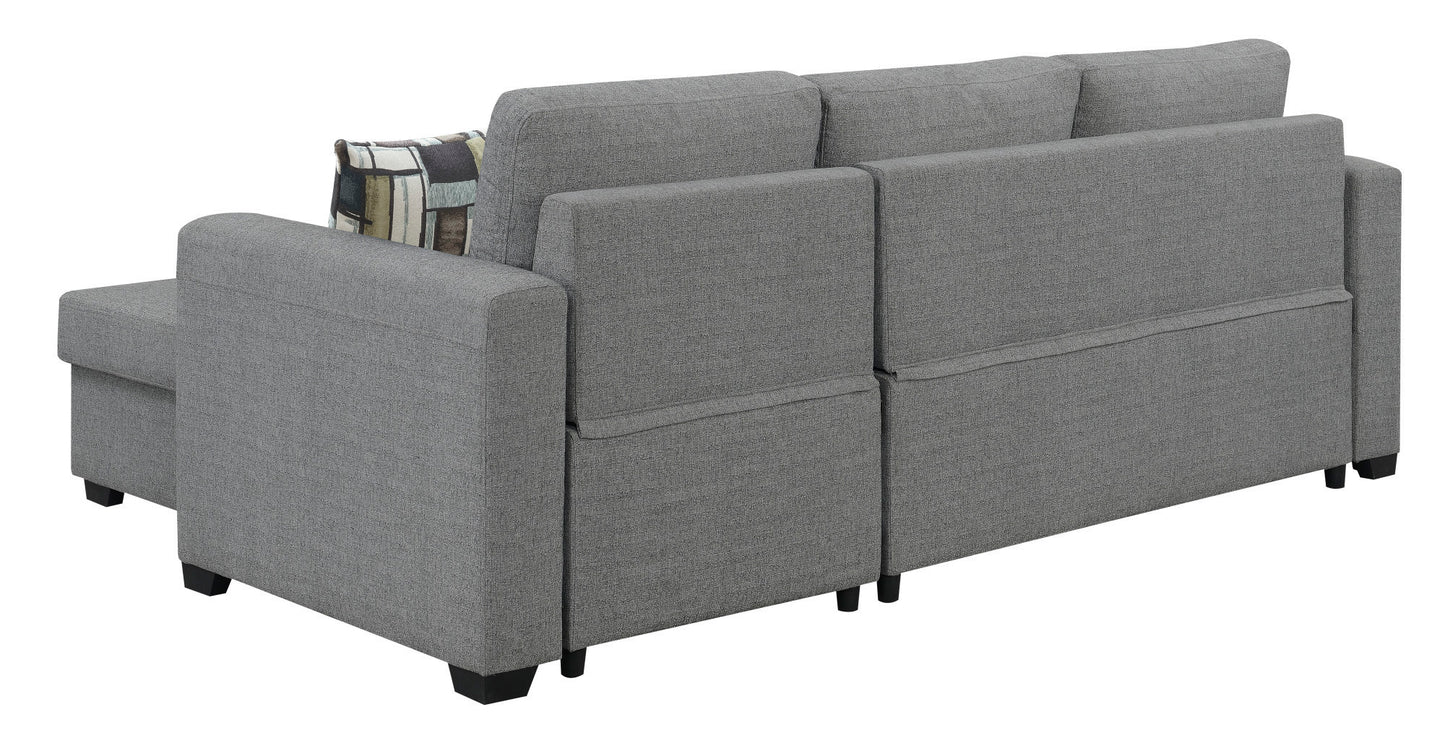 Pensole Gray Reversible Pop-Up Sleeper Sectional
