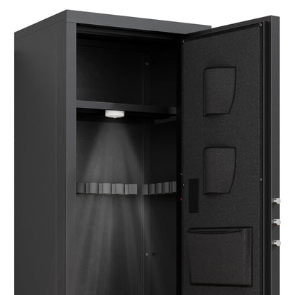 Heavey Duty,Large Size 5-8 Gun,Black Gun Cabinet with Electronic Password Keypad Lock,Unassembled Metal Rifle Gun Security Cabinet Safe Locker