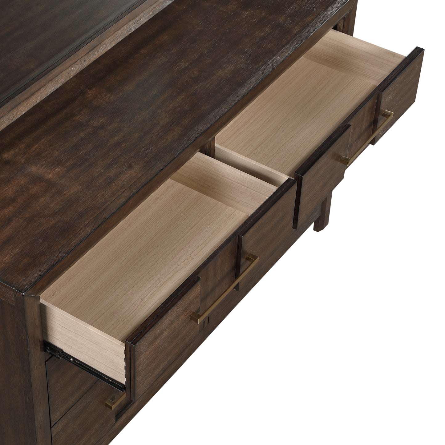 Modern Style 6-Drawer Dresser Made with Wood in Walnut