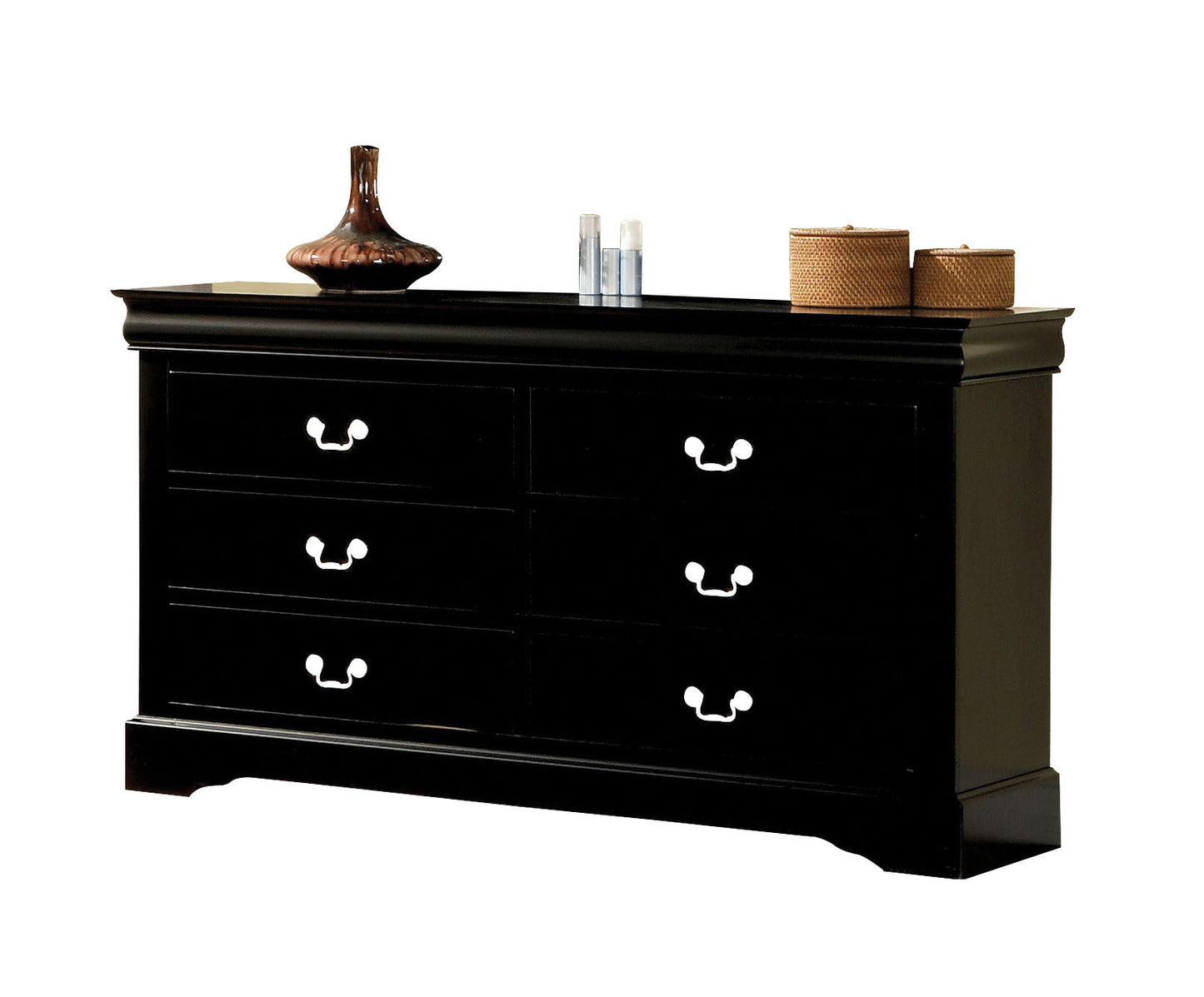Louis Philippe III Black Finish Dresser