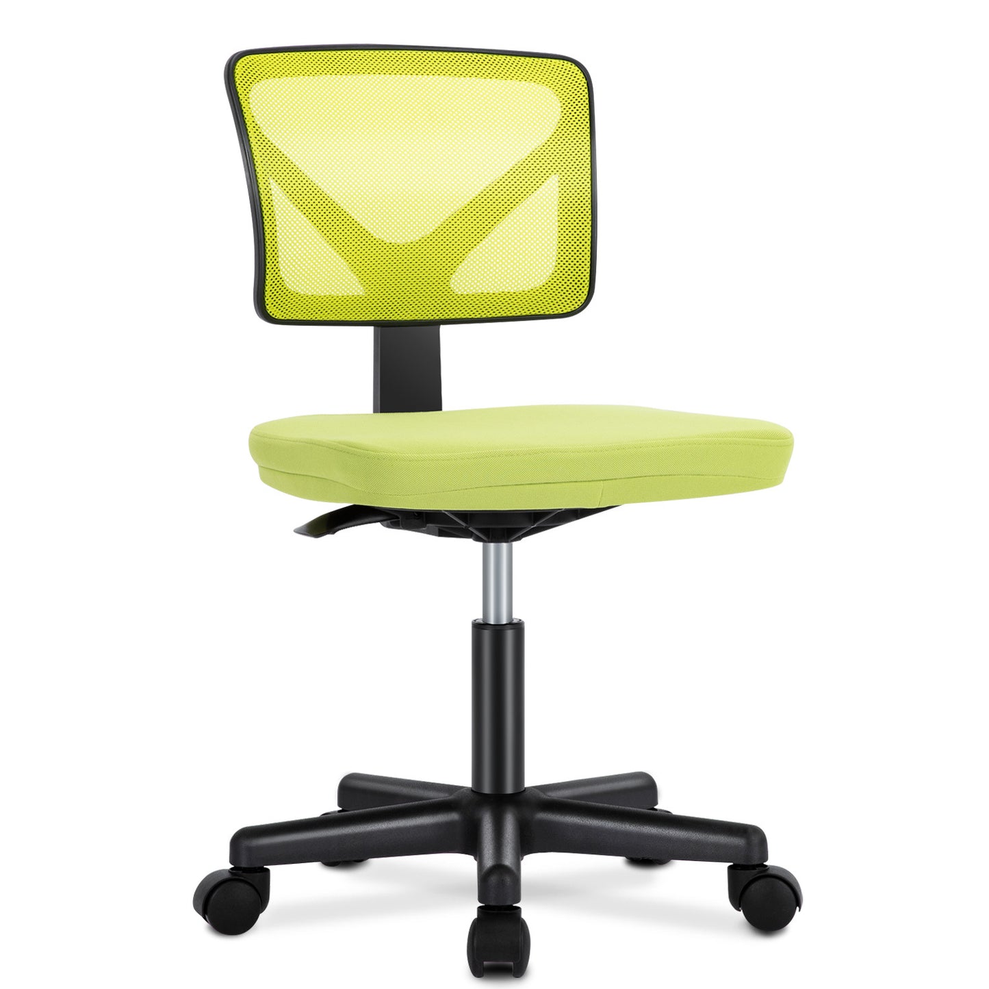 Sweetcrispy Armless Desk Chair Small Home Office Chair with Lumbar Support