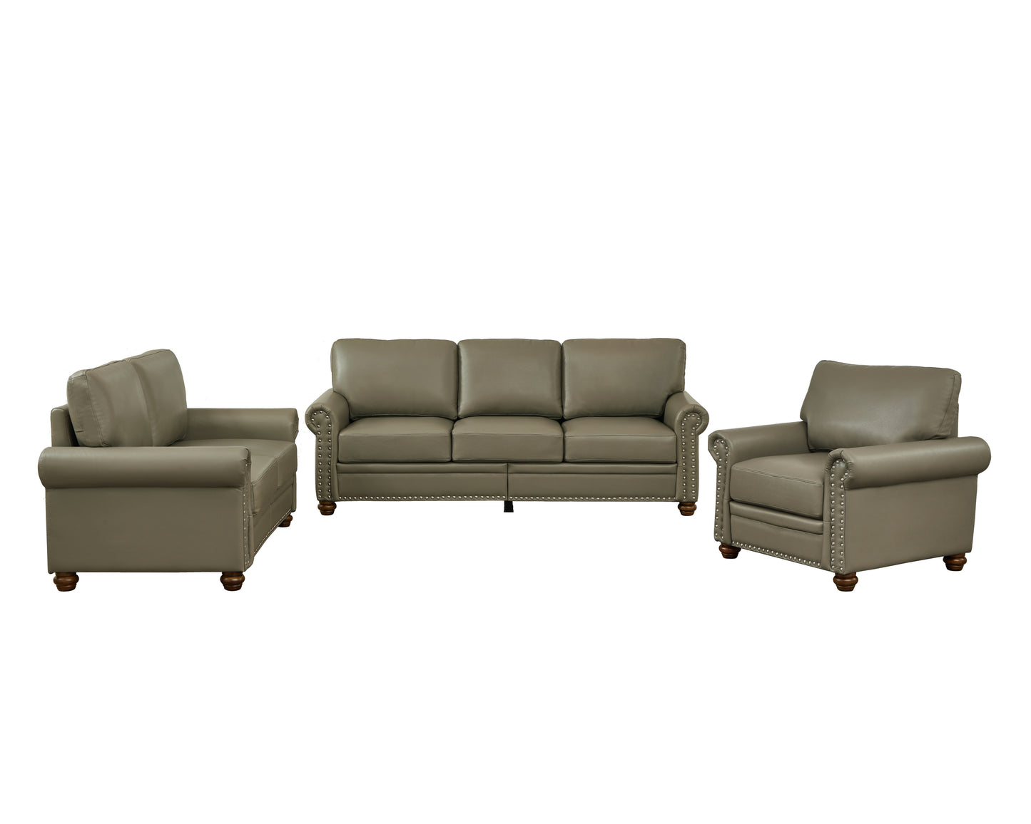 Living Room Sofa with Storage Sofa 1+2+3 Sectional Taupe Faux Leather