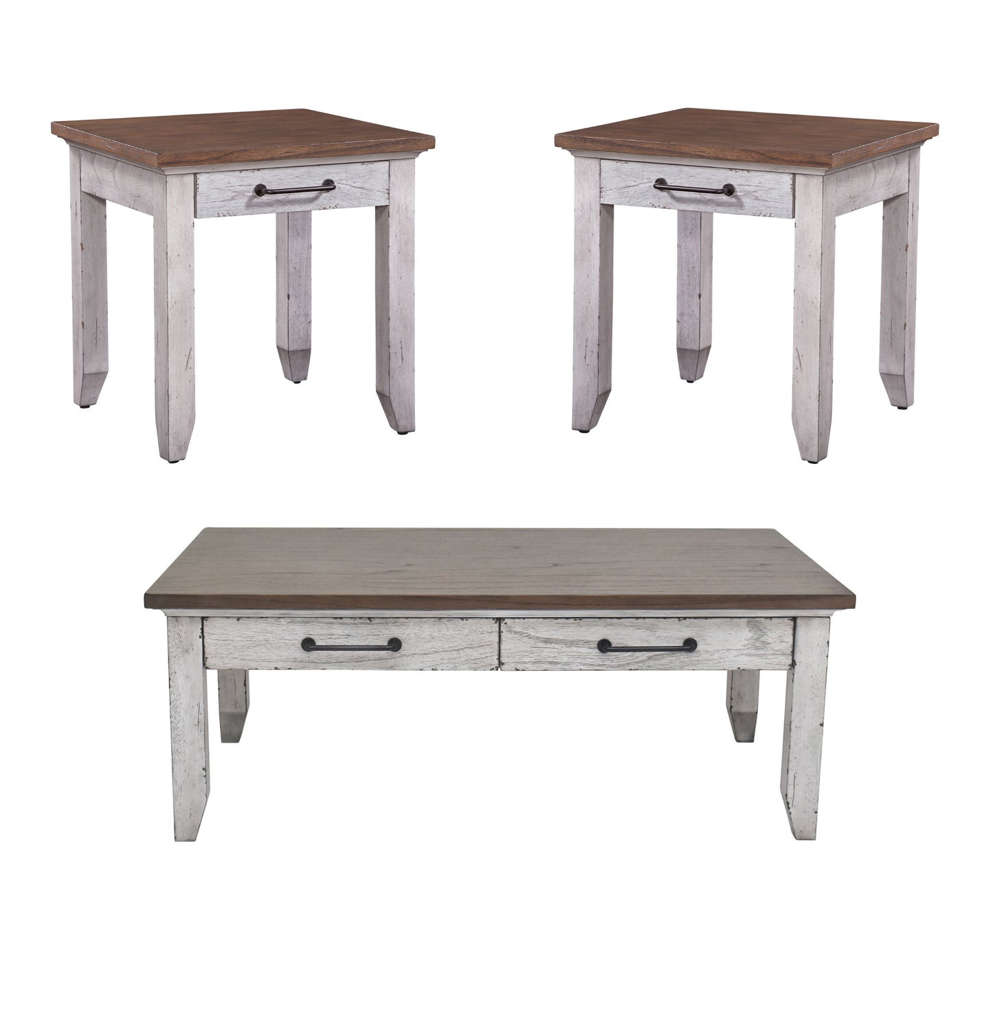 Bear - Creek 3 Piece Two End & One Coffee - White