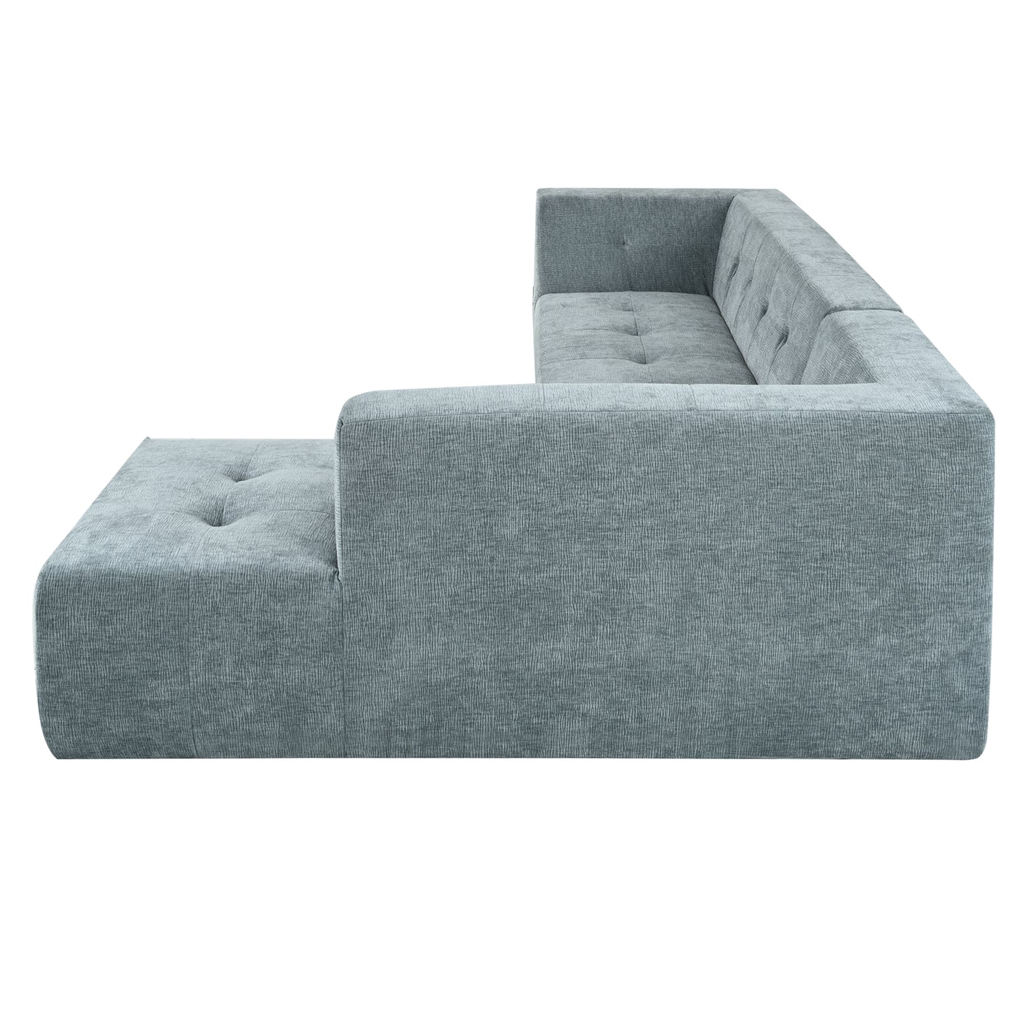 112.2*74" Modular Modular Combination Living Room Sofa Set, Modern Minimalist Sofa, Living Room Upholstered Sofa Bed, Bedroom, 2pcs Computer Free Combination, L-Shaped,Blue Gray