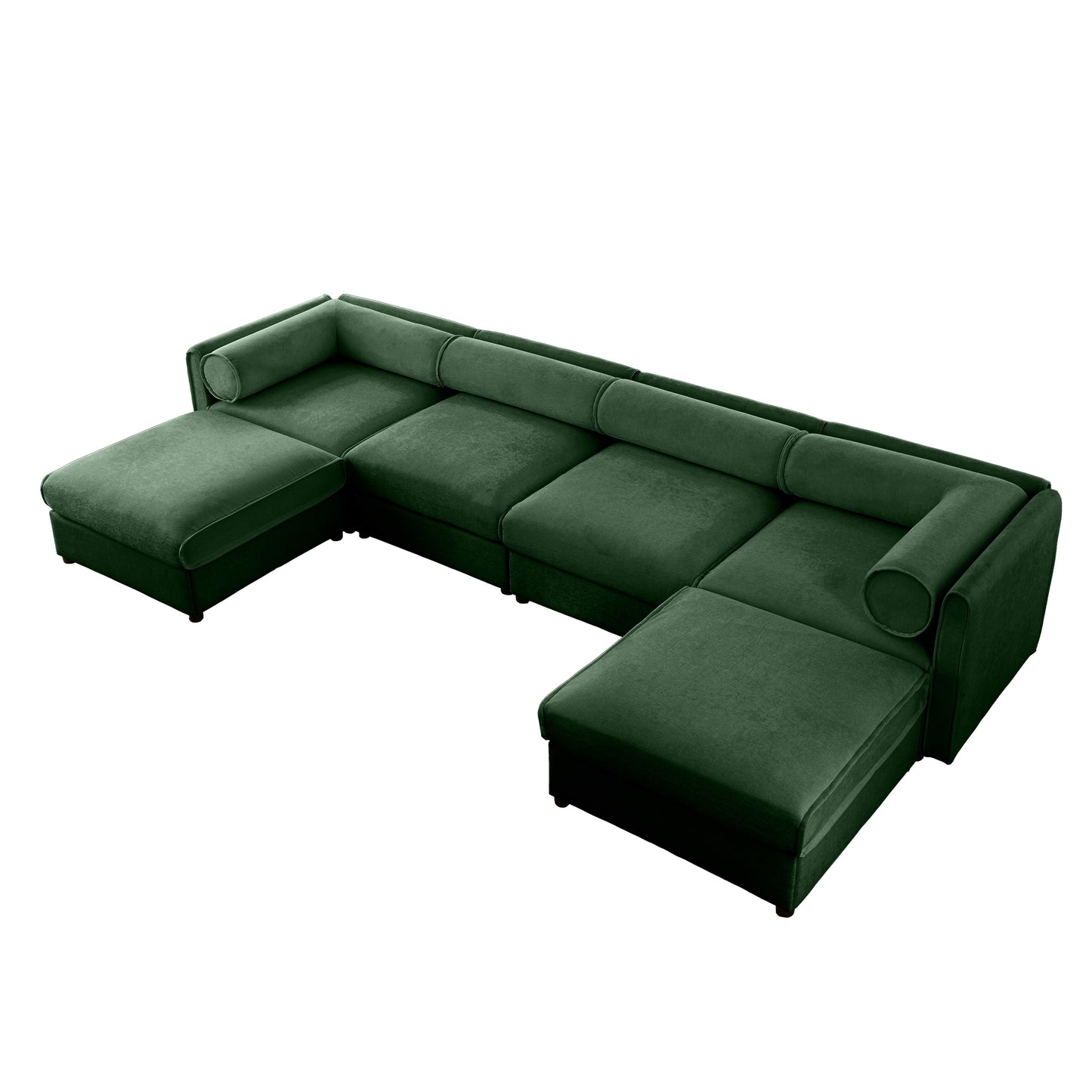 Modular Sectional Sofa with Storage, Extra Large U Shaped for Living Room, Convertible with Ottoman, Green Chenille