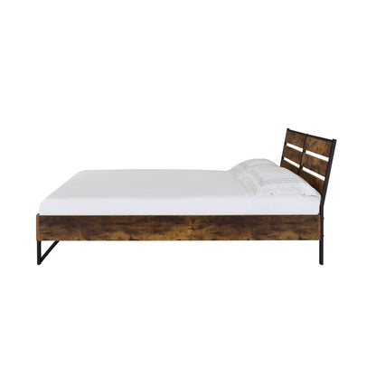 Juvanth Rustic Oak & Black Finish E. King Bed