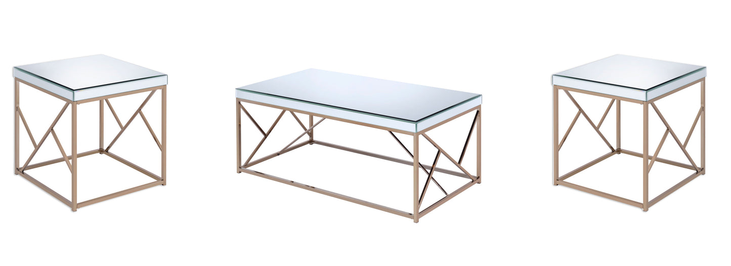 Evelyn - 3 Piece Occasional Table Set - Gold