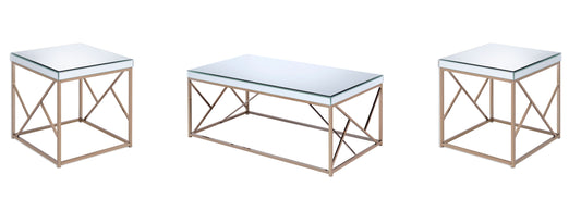 Evelyn - 3 Piece Occasional Table Set - Gold