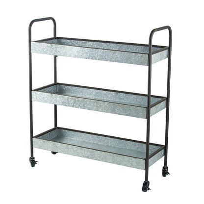 35x12.5x40" Homestead Galvanized Shelf Display 3-tier