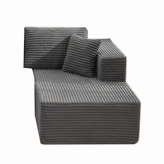 Modular Sectional Couches for Living Room: Right Facing Chaise Longue (Gray),SF502BGY