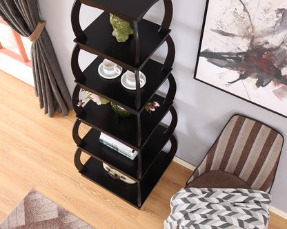 Stylish Bookshelf, 5-layer Bookcases, Black