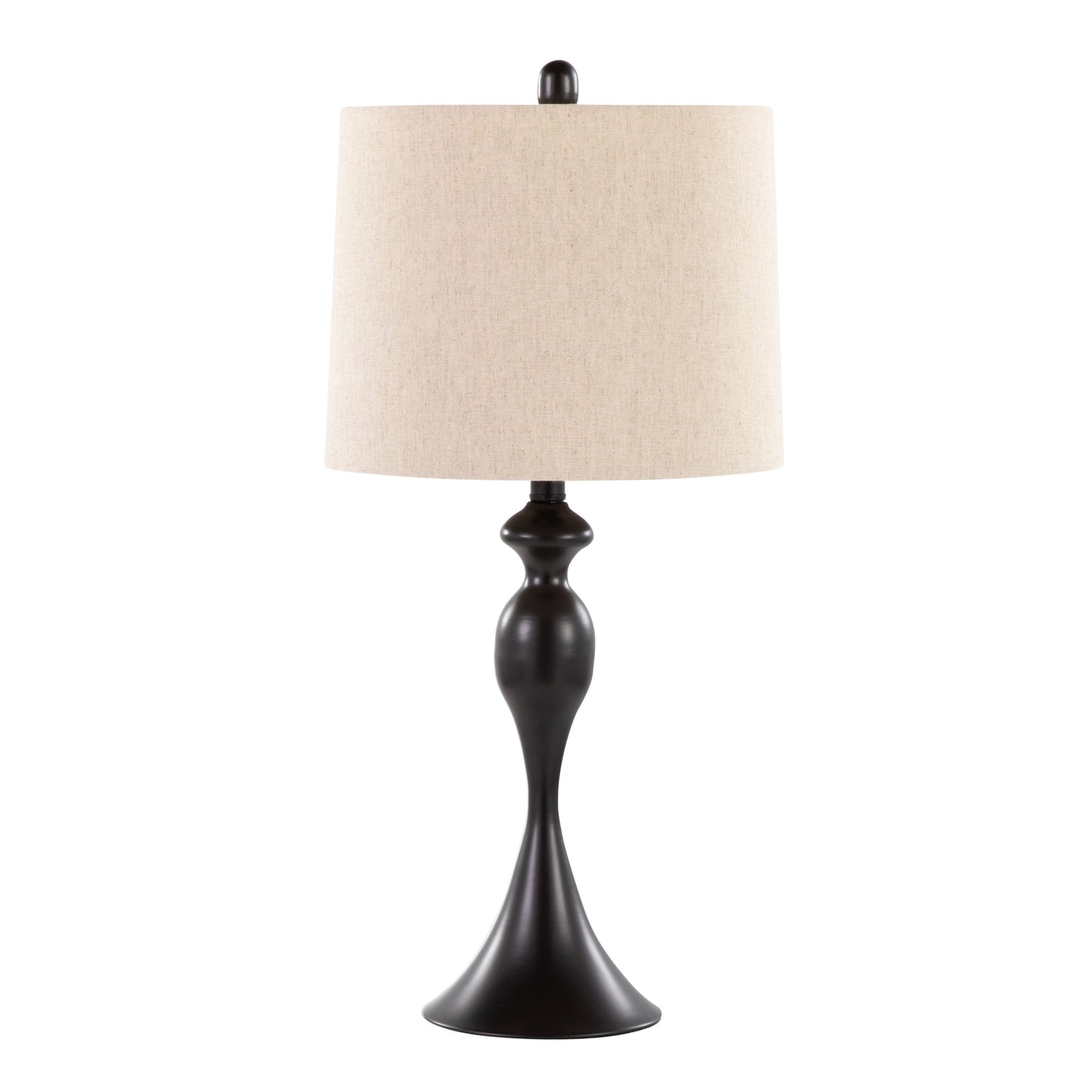 Ashland 27" Contemporary Metal Table Lamp in Oil Rubbed Bronze with Oatmeal Linen Shade from Grandview Gallery by LumiSource - Set of 2