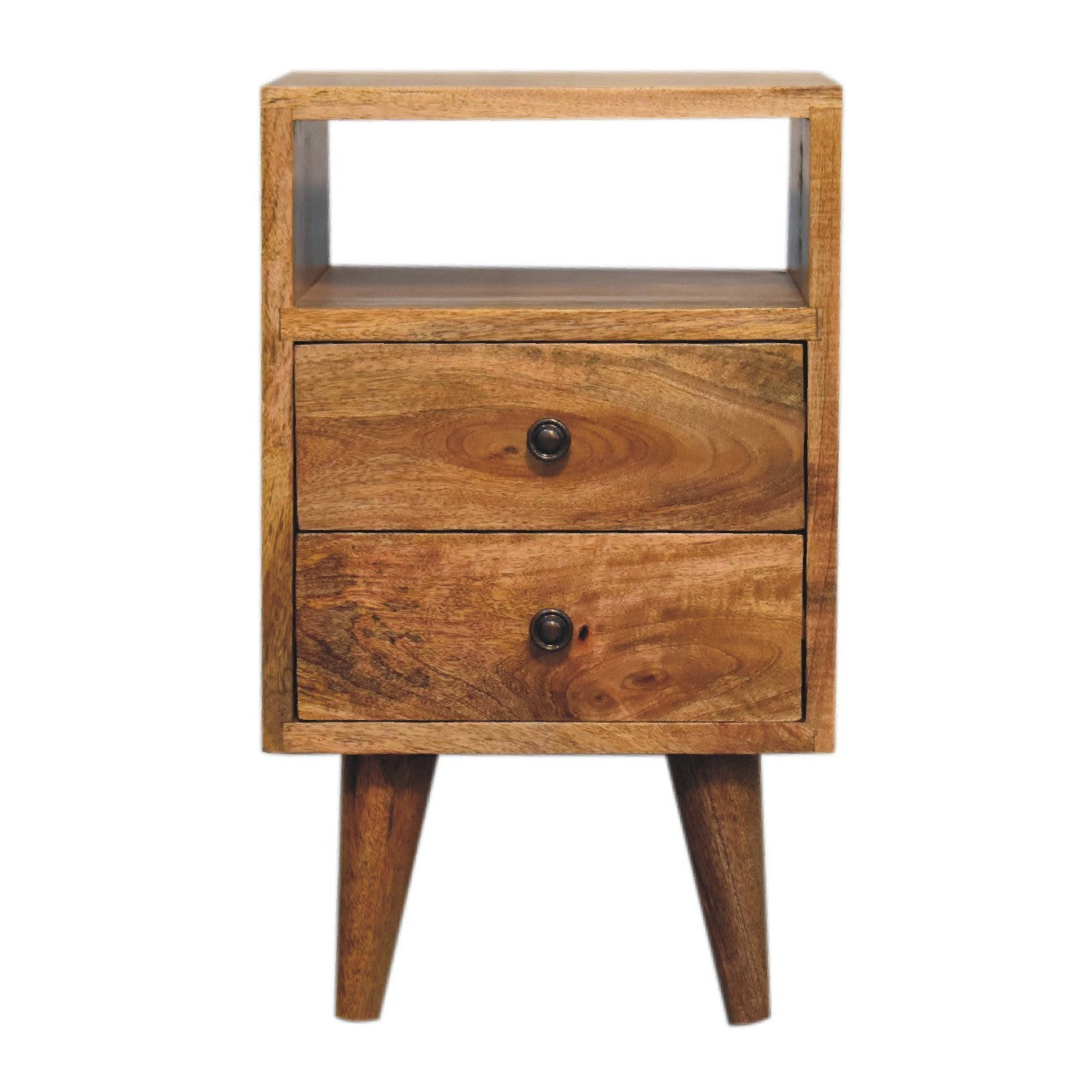 Solid Wood Mini Oak-ish Classic Open nightstand