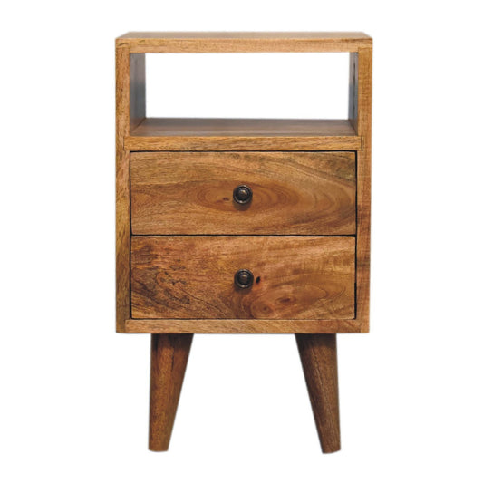 Solid Wood Mini Oak-ish Classic Open nightstand