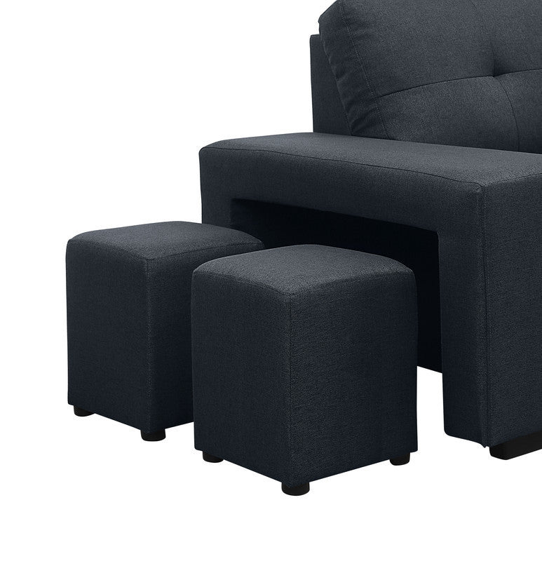 Lucas 97" Dark Gray Linen Sleeper Sectional Sofa with Reversible Storage Chaise