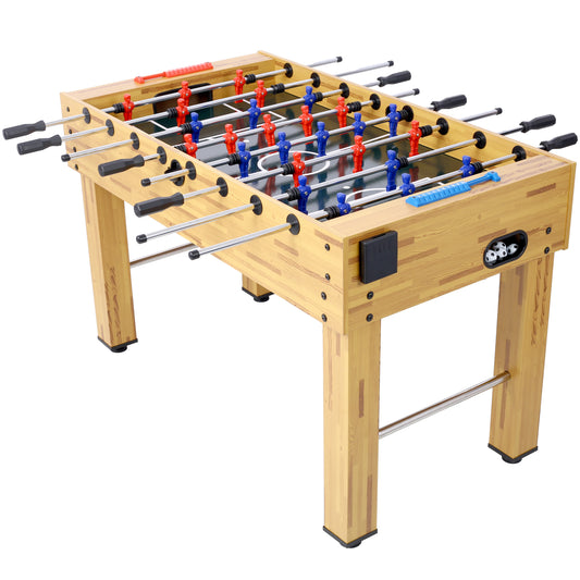 54-Inch Hurricane Foosball Table for Family Game Rooms with Light Cherry Finish, Analog Scoring and Free Accessories