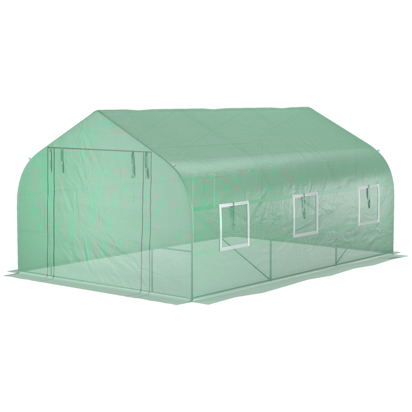 Outsunny 11.5' x 10' x 7' Walk-in Greenhouse, Tunnel Green House with Zippered Mesh Door and 6 Mesh Windows, Gardening Plant Hot House with Galvanized Steel Frame, Green