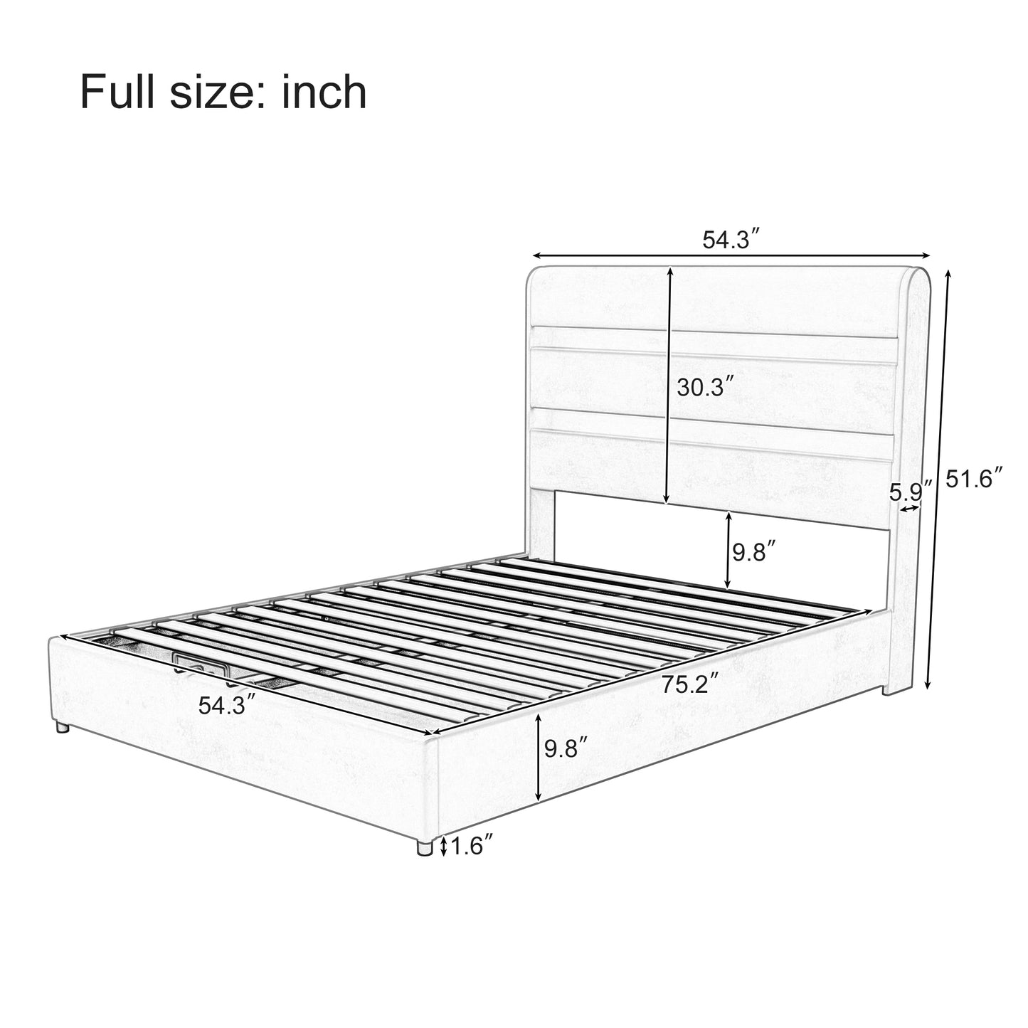 Upholstered Platform Full Size Hydraulic Storage Bed, Lift Up Storage Bed with RGB LED Light Headboard, No Box Spring Needed,Velvet,Beige