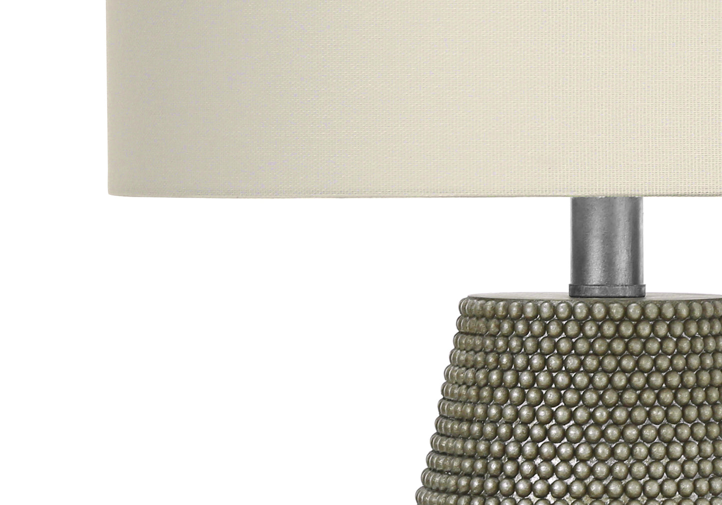 Lighting, 24"h, Table Lamp, Grey Resin, Ivory / Cream Shade, Contemporary