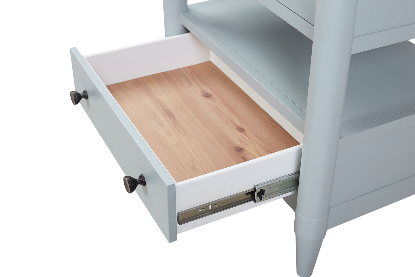 Open Nightstand Ocean Finish With 2 Drawers