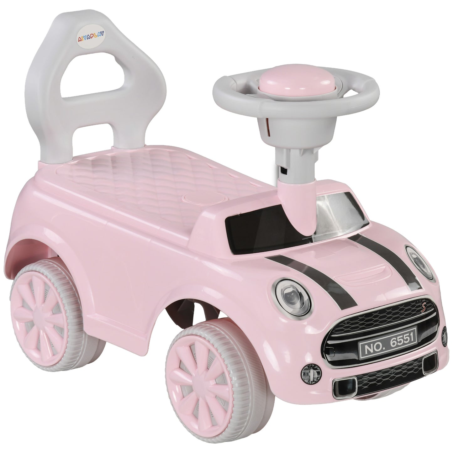 Qaba Toddler Ride on Toy, Foot to Floor Sliding Car with Horn, Working Steering Wheel & No Tip Anti-Over-Backwards System for Boys and Girls Ages 18-36 Months, Pink