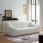 WKS10W White  sofa with , durable fabric, solid wood frame, high density sponge filler