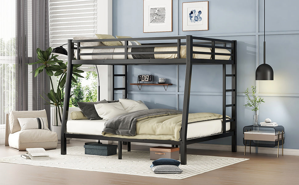 Metal Full XL over Queen Bunk Bed for Teens and Adults,Space-Saving/Noise Reduced/No Box Spring Needed, Old SKU W1307S00046