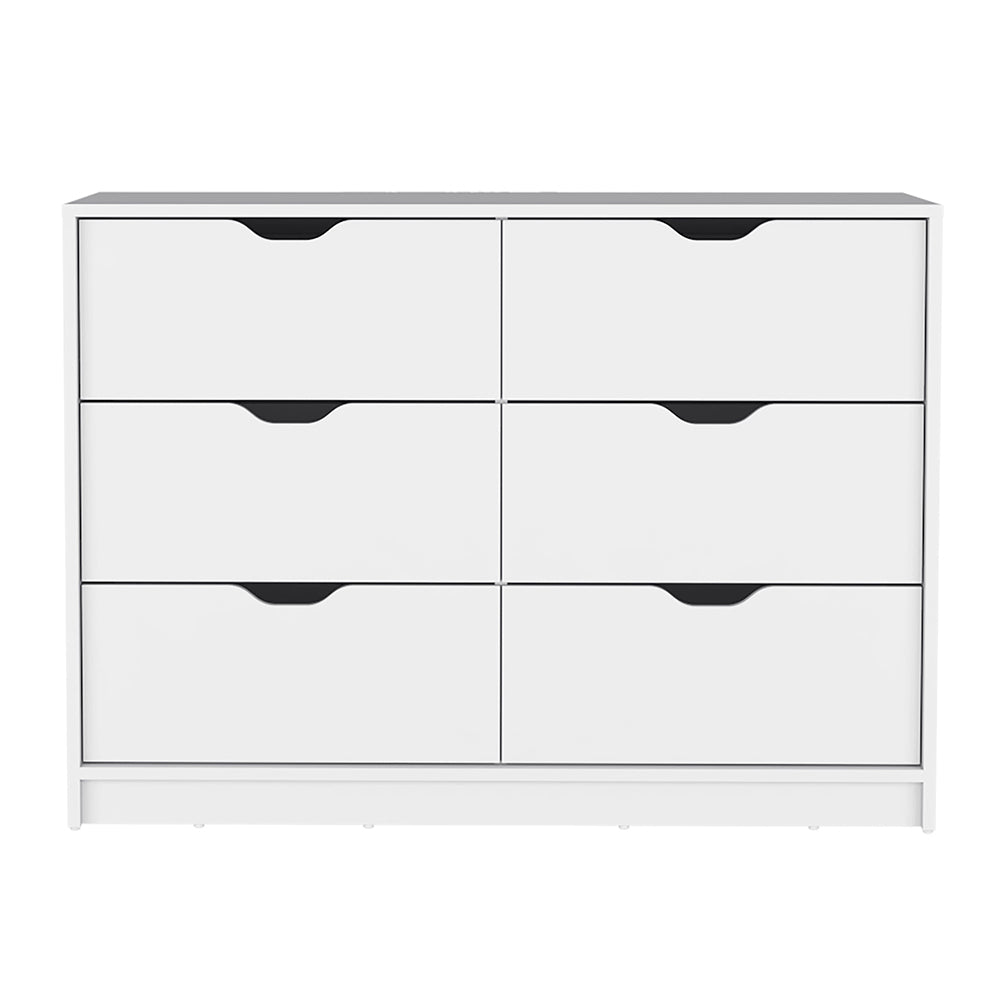 Basilea 4 Drawers Dresser, 2 Cabinets -White