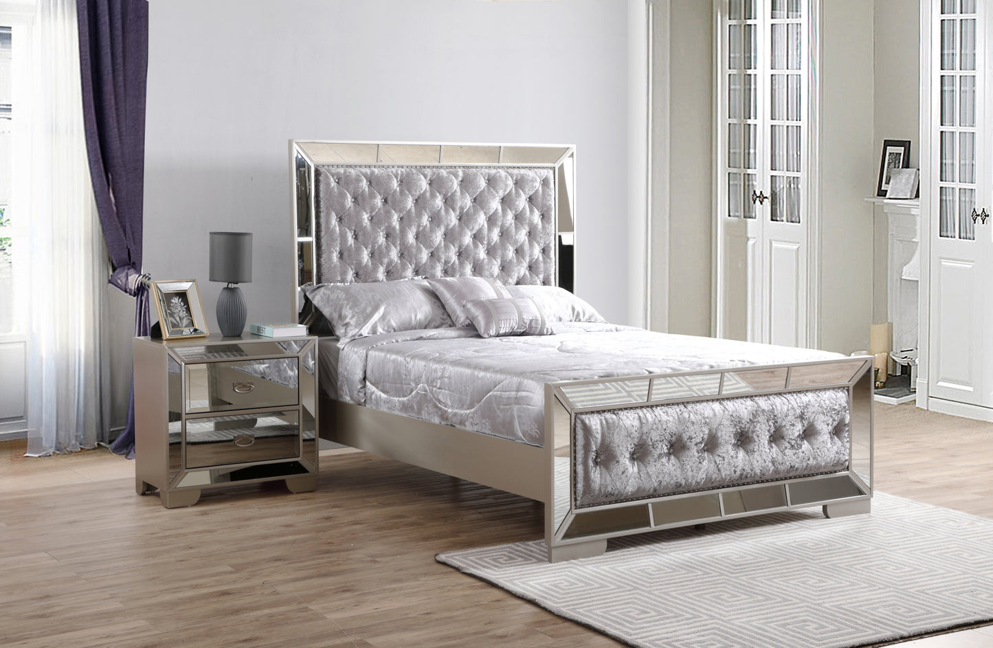 Stylish Silver Champagne Full Bed