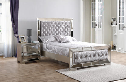 Stylish Contemporary Silver Champagne Bed