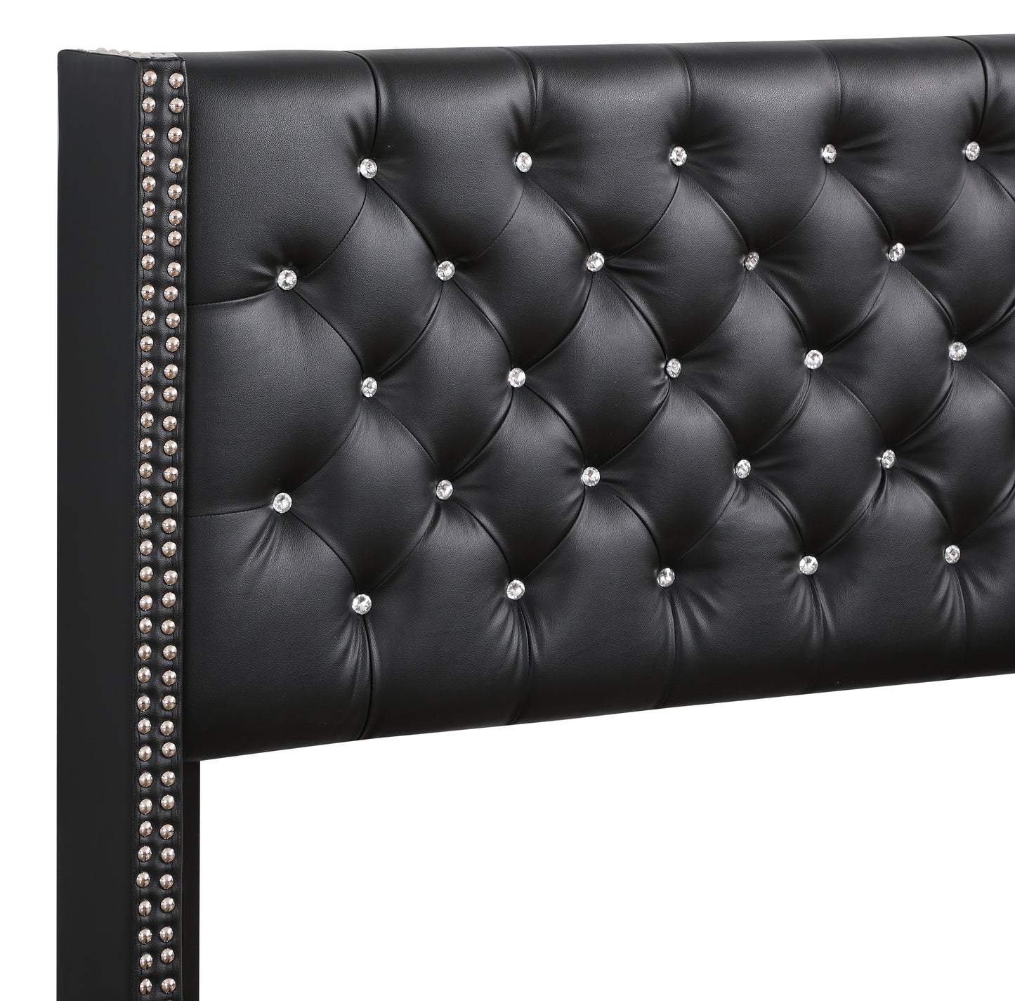 Sleek Transitional Black Upholstered Bed
