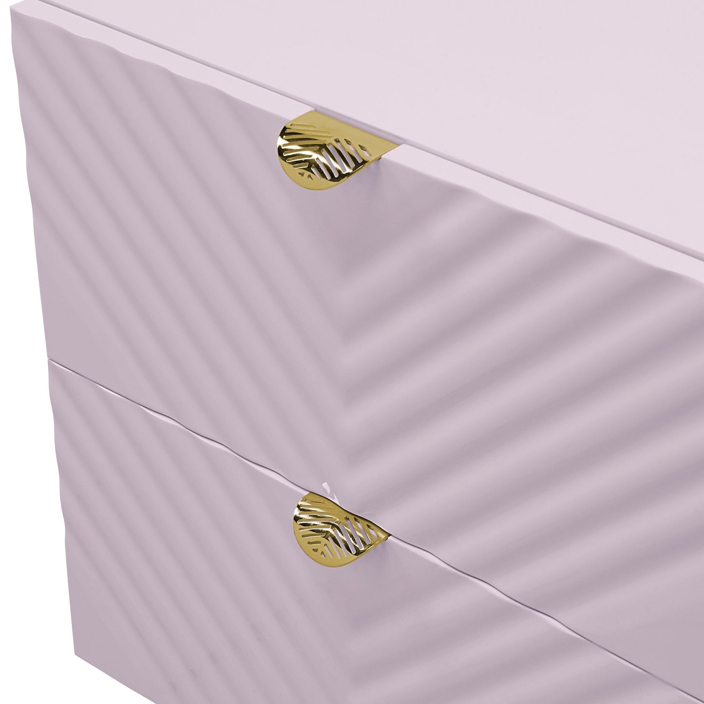 Pink High Gloss 2-Drawer Nightstand