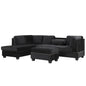 104.5" Reversible Sectional Sofa Space Saving with Storage Ottoman Rivet Ornament L-
shape Couch for Small or Large Space Dorm Apartment,Black(Old:SG000406AAA)