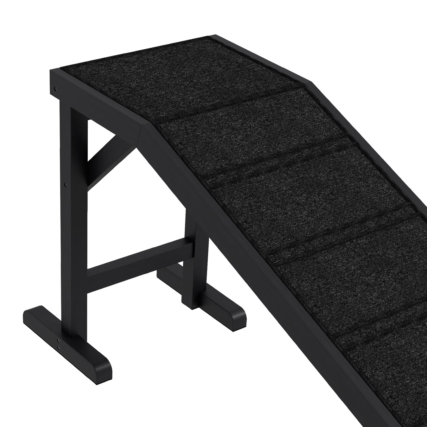 PawHut Dog Ramp for Bed, Pet Ramp for Dogs with Non-Slip Carpet and Top Platform, 74" x 16" x 25", Black