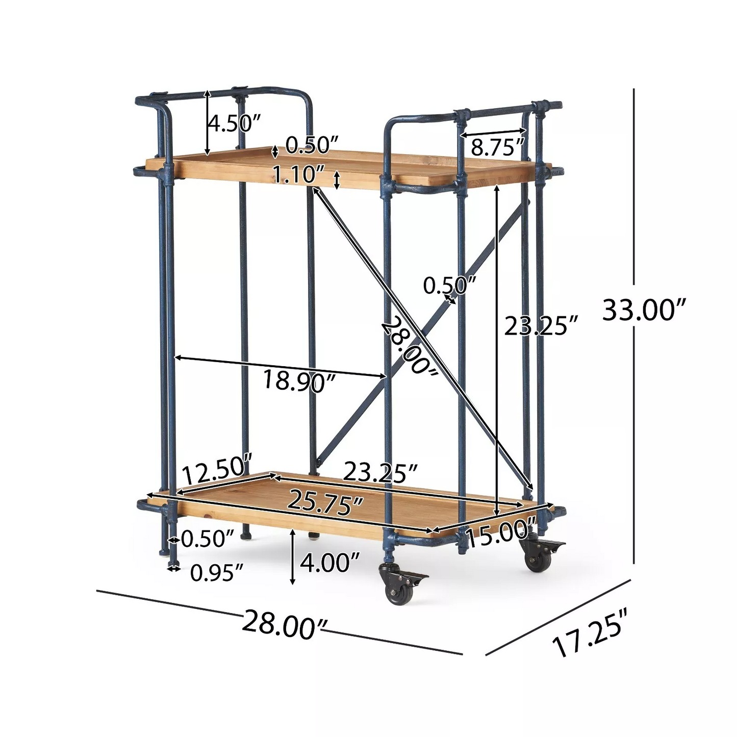 EDEN PLUMMERS PIPE BAR CART