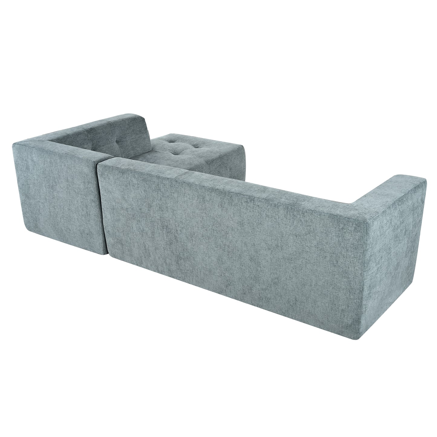 112.2*74" Modular Modular Combination Living Room Sofa Set, Modern Minimalist Sofa, Living Room Upholstered Sofa Bed, Bedroom, 2pcs Computer Free Combination, L-Shaped,Blue Gray