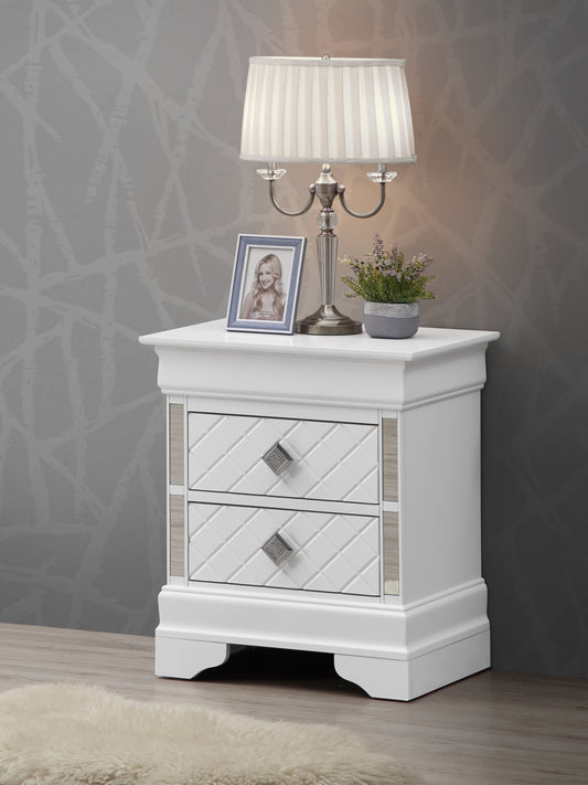 Sophisticated Silver Champagne Nightstand