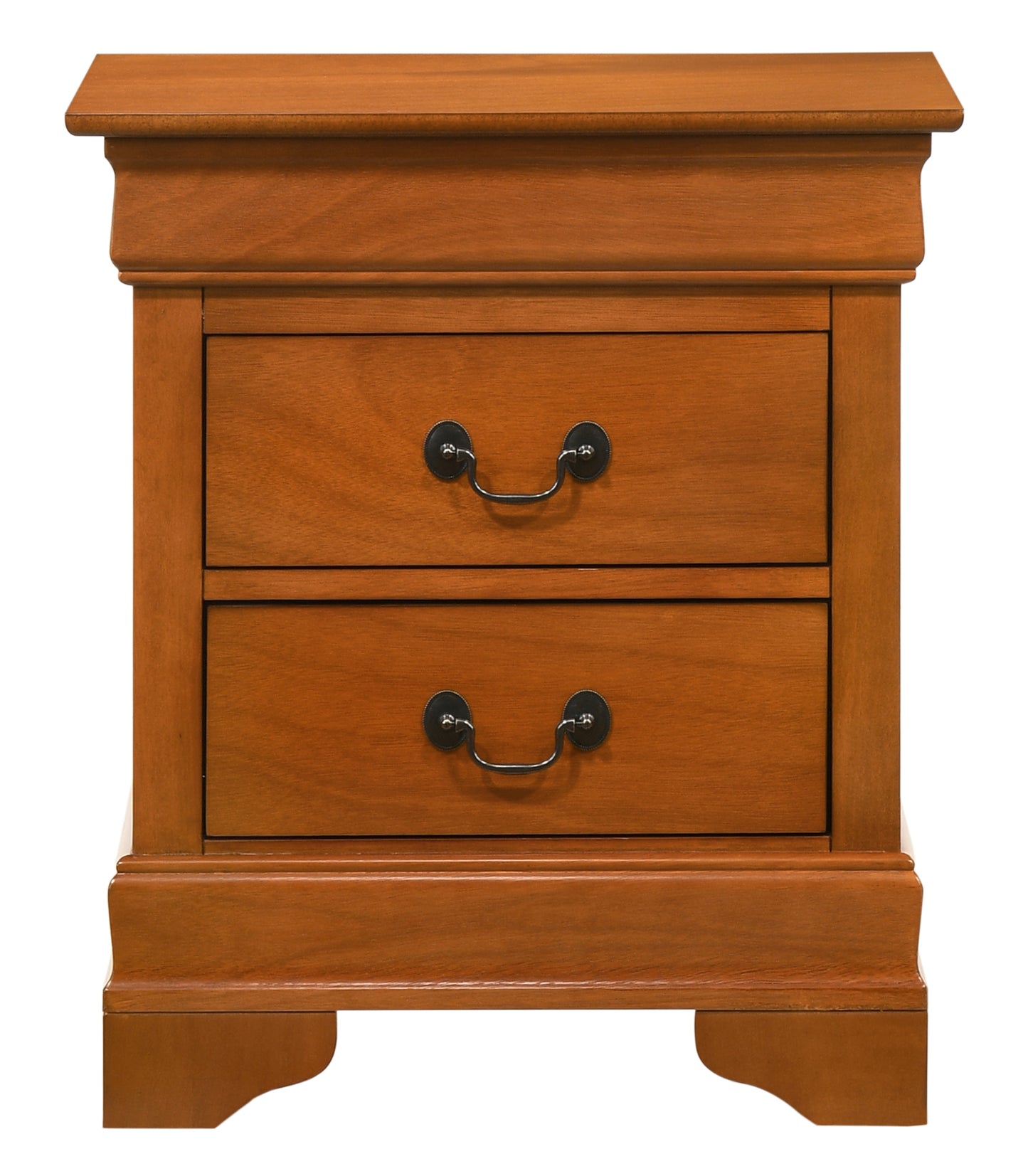 Elegant Oak Nightstand With 2 Drawers
