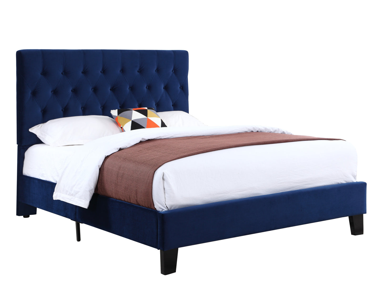 Blue Queen Upholstered Bed