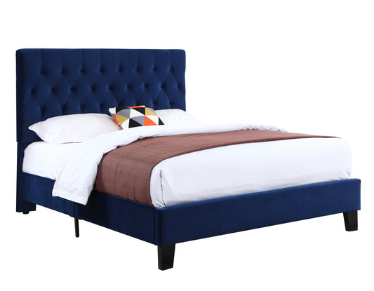 Blue Queen Upholstered Bed