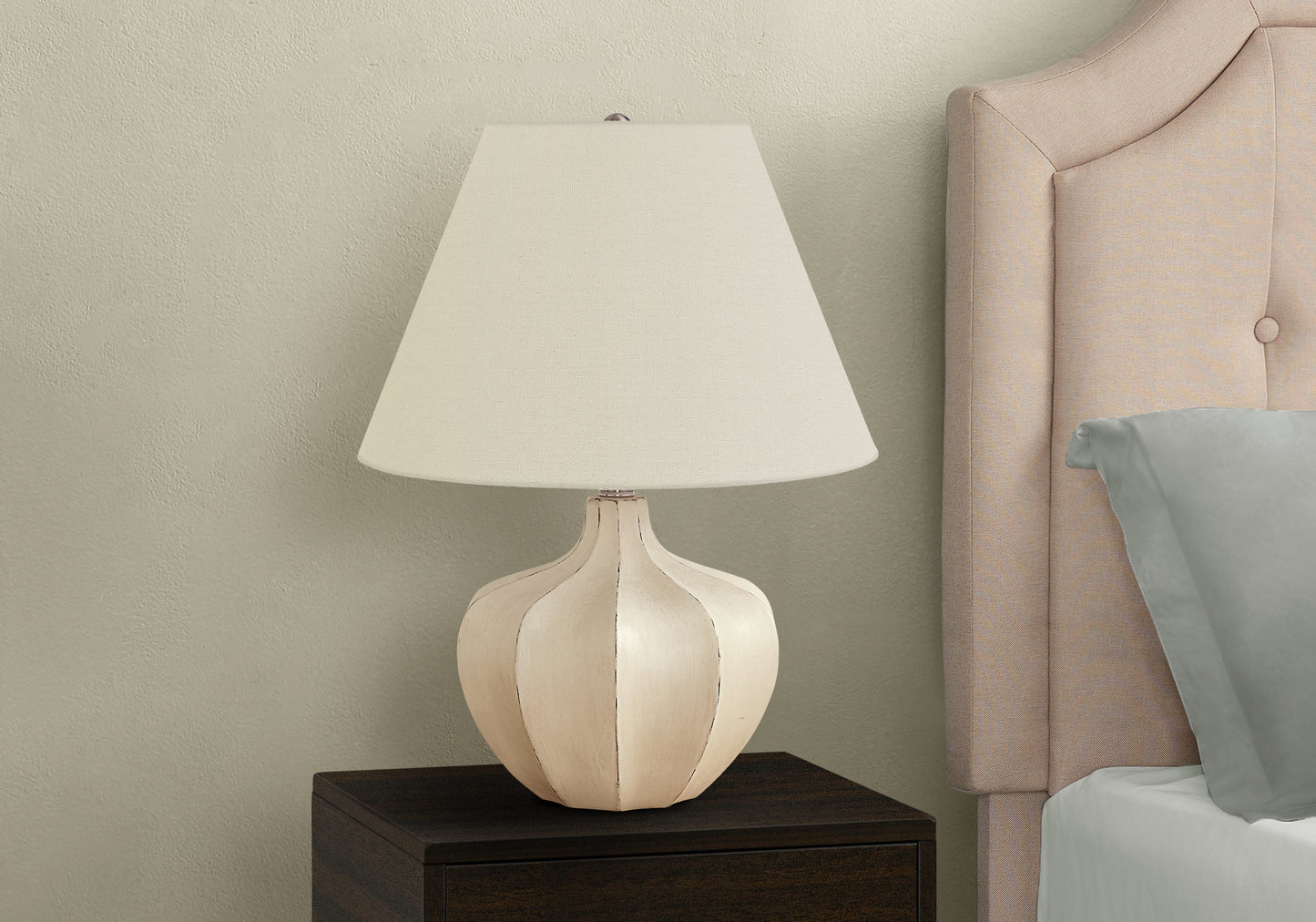 Lighting, 21"h, Table Lamp, Cream Resin, Ivory / Cream Shade, Transitional