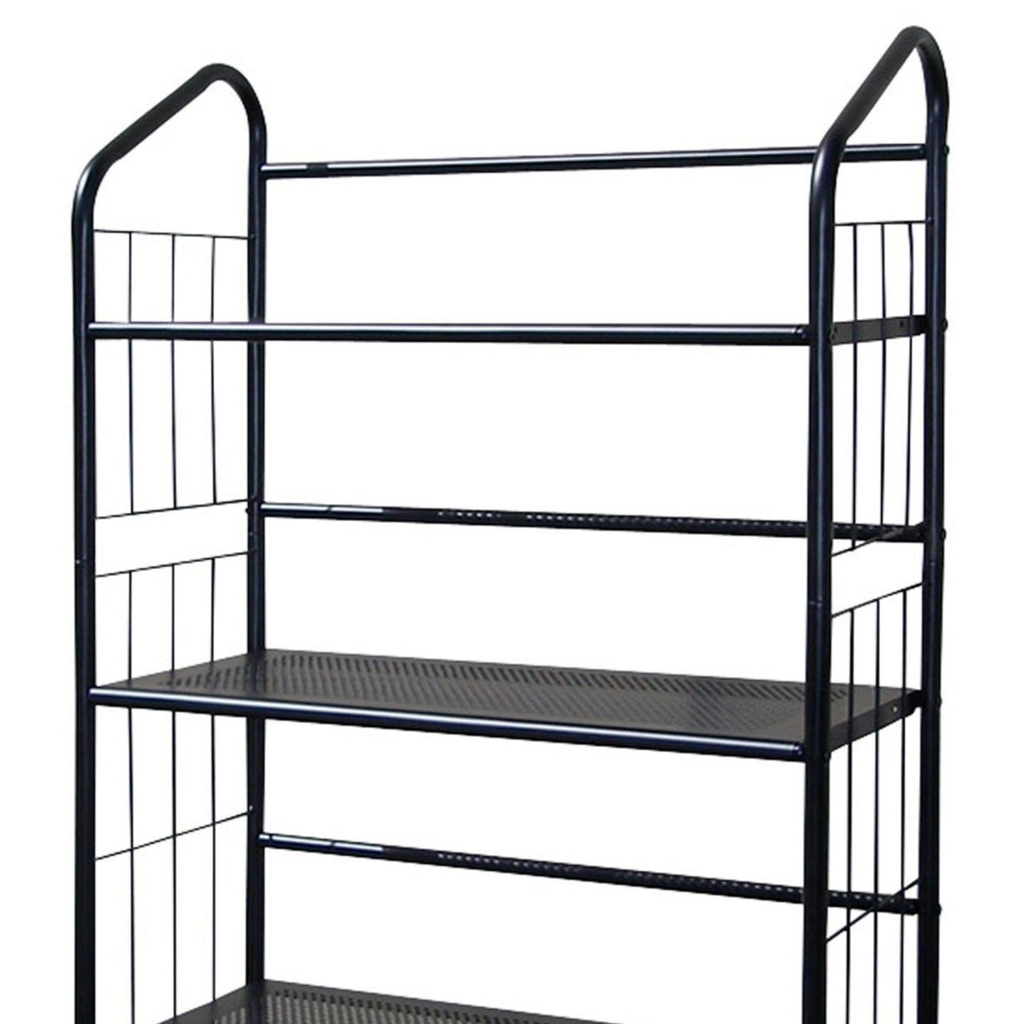 49" Tall 4-Tier Metal Standing Book Shelf, Black finish