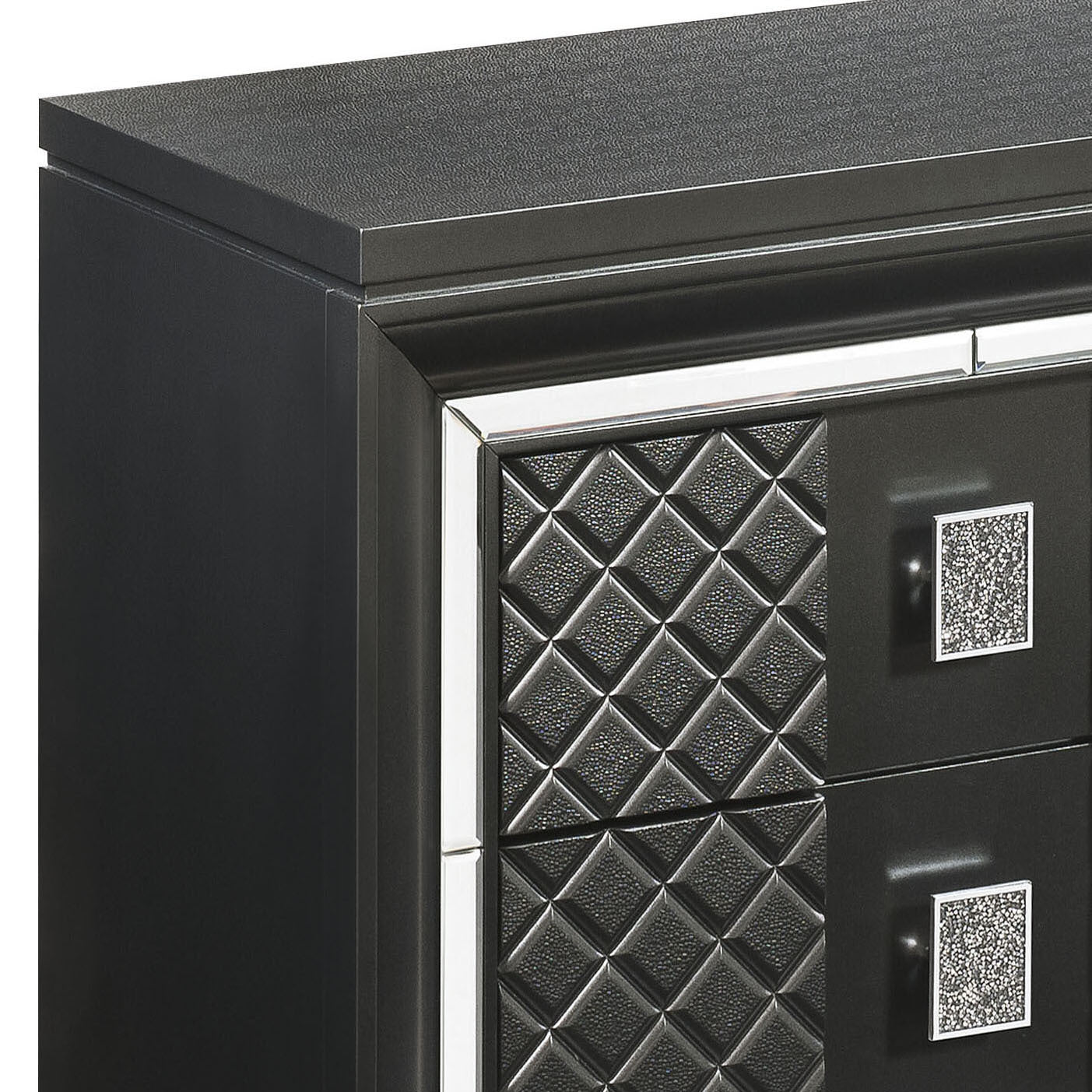 Metallic Grey 2-drawer Nightstand