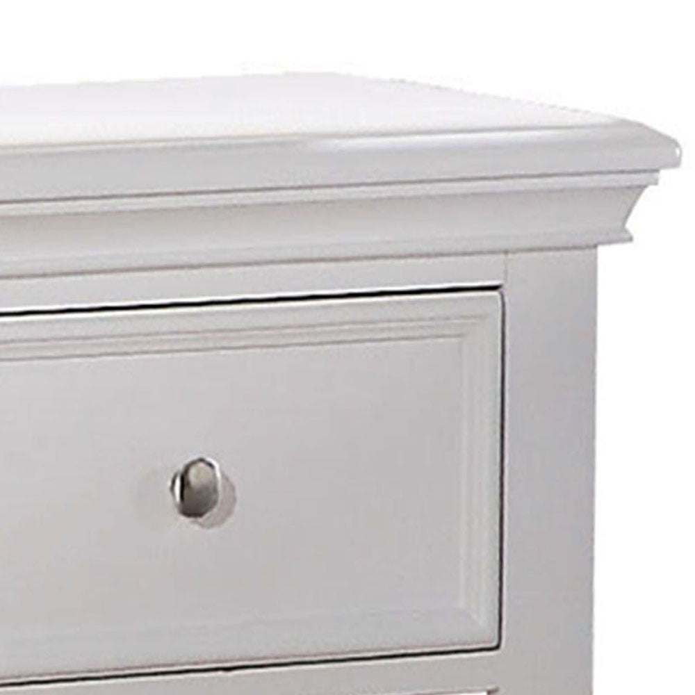 White Nightstand with Bottom Shelf